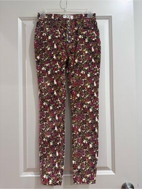 We The Free Floral Button-Front Skinny Pants - Pink, Green, Black